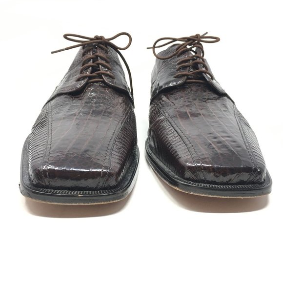 Belvedere Oxfords Shoes Size 10 Brown CrocodileThe